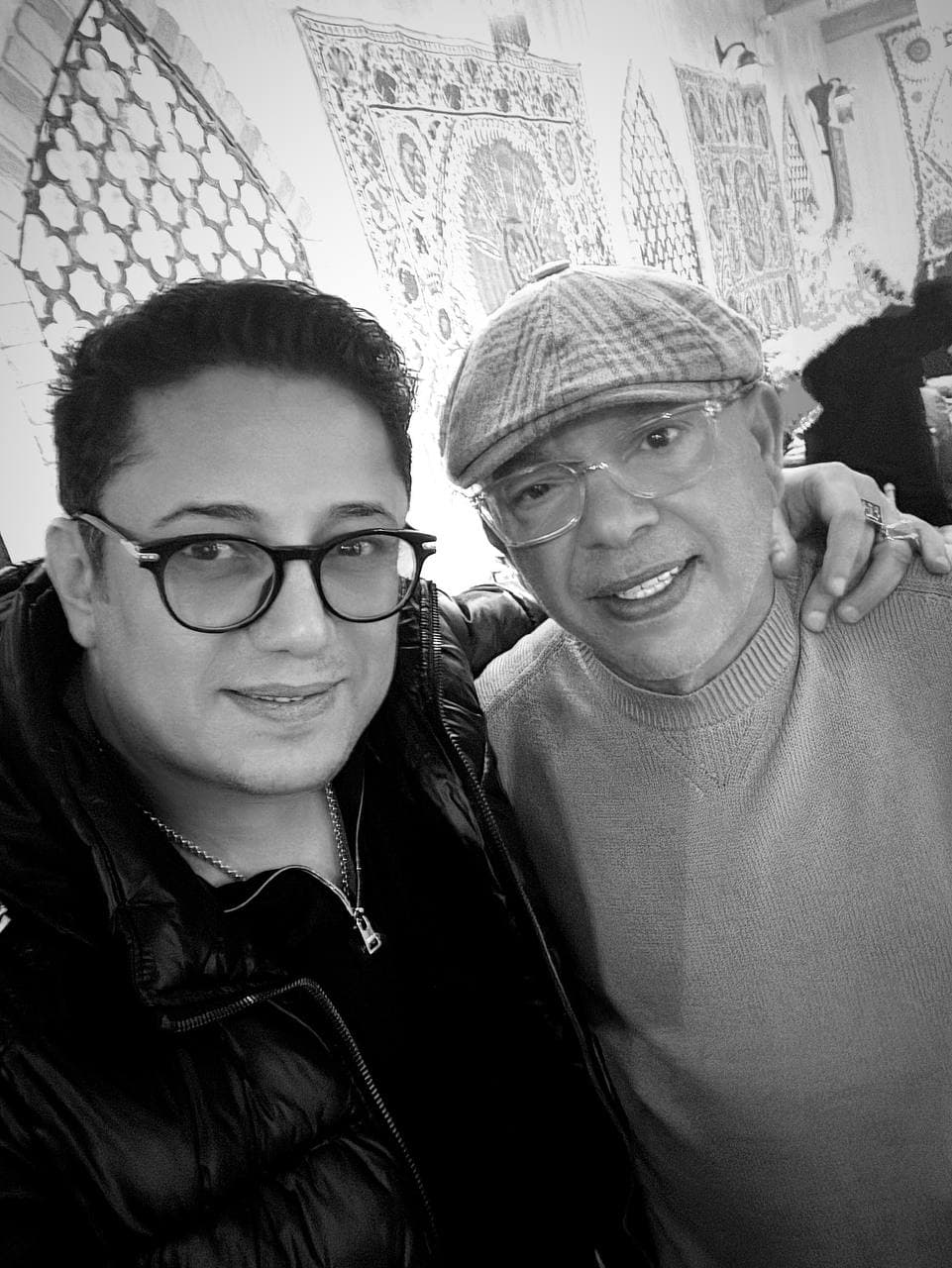 Lazar with an event guest