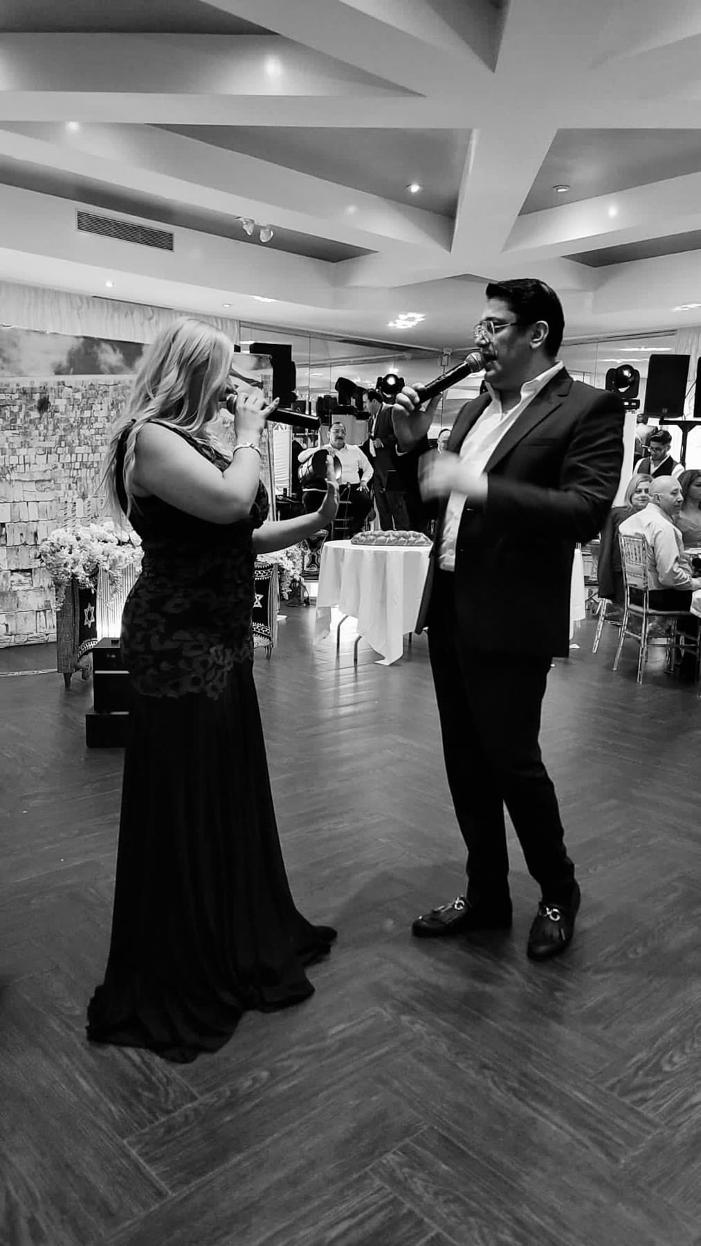 Lazar performing a live duet